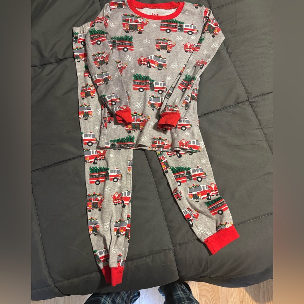 The Children’s Place fire truck Holiday pajamas